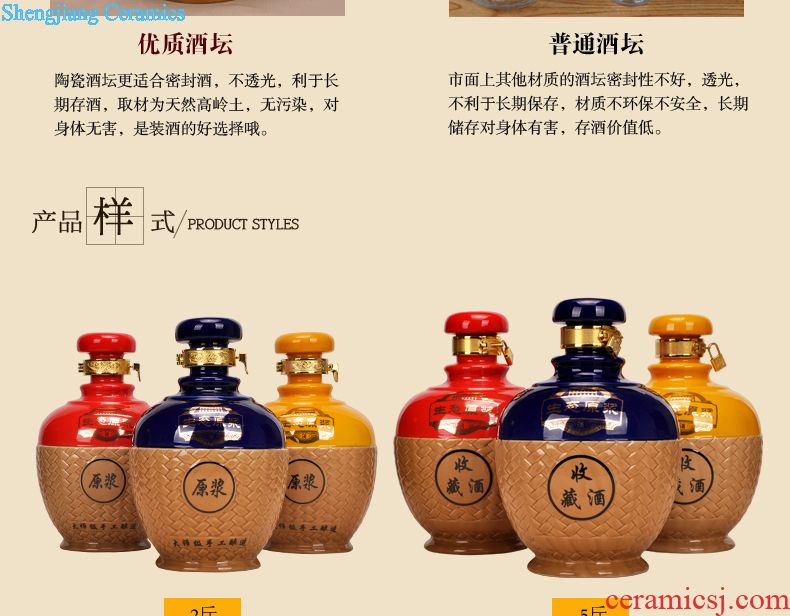 Jingdezhen ceramic jars 10 jins 20 jins 30 jins 50 jins of archaize hip bubble whose bottle it medicated wine jar