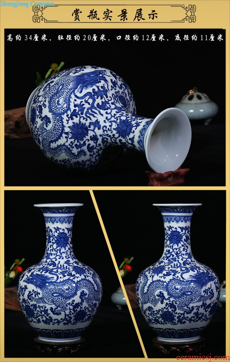 Jingdezhen blue and white porcelain ceramic vase riches and honour figure of modern home sitting room place the egg handicraft gifts