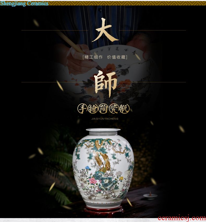 Jingdezhen ceramic hand-painted charactizing a new flower arrangement sitting room adornment of Chinese style household porcelain vase furnishing articles