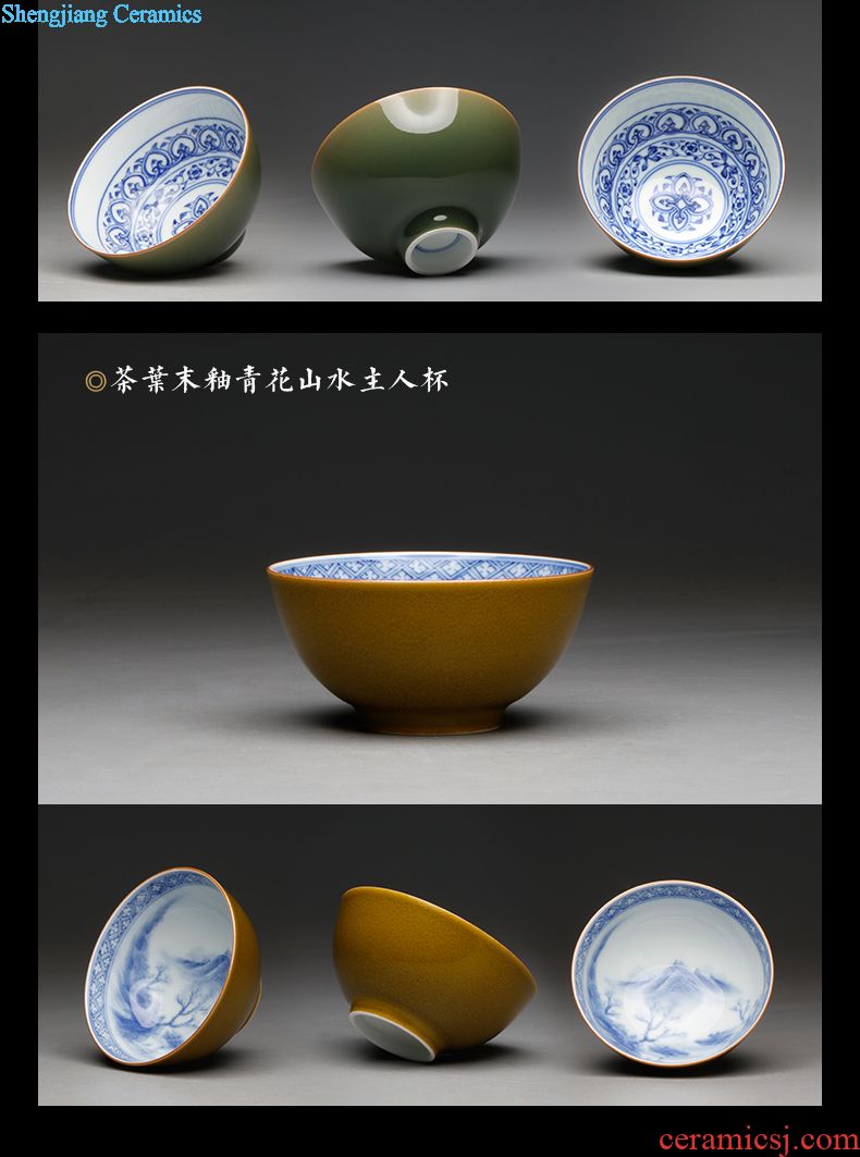 The three frequently small jingdezhen ceramic sample tea cup master cup single cup tea cups hand-painted chrysanthemum patterns S43007