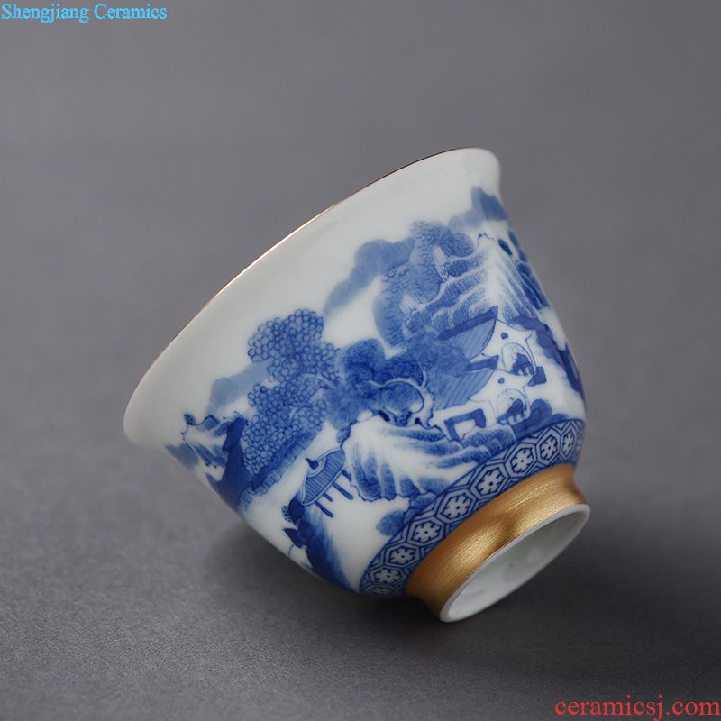 JingJun Jingdezhen ceramics The manual painting Powder enamel Tea pot store seal tea set