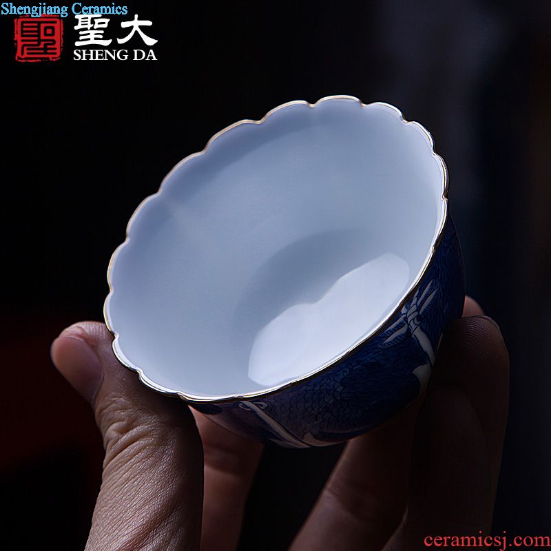 Kung fu tea ceramic masters cup drawing calligraphy sample tea cup all hand small cups tea cup of jingdezhen tea service