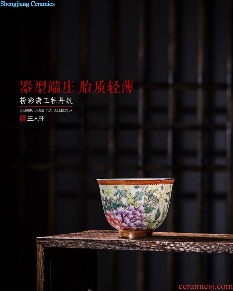 Santa teacups hand-painted ceramic kungfu antique blue-and-white dark BaXianCha lamp that masters cup sample tea cup of jingdezhen tea service
