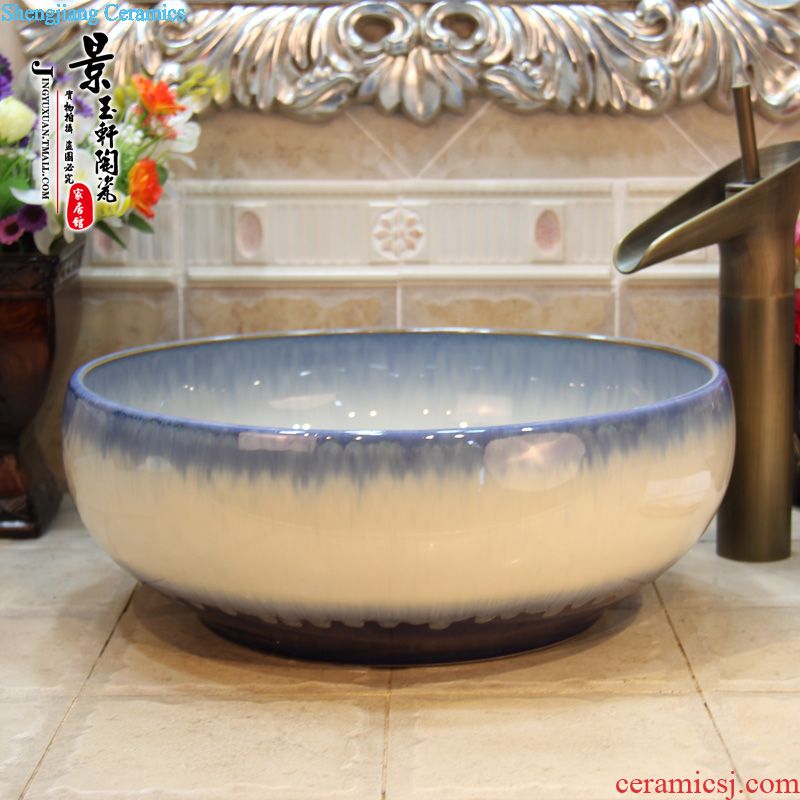Jingdezhen ceramic small 30-centimeter crack ice may mop pool mop pool mop bucket under the sink