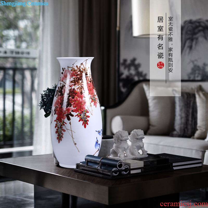 Jingdezhen blue and white porcelain vases, flower arrangement sitting room place prosperous Chinese style household act the role ofing is tasted TV ark decoration