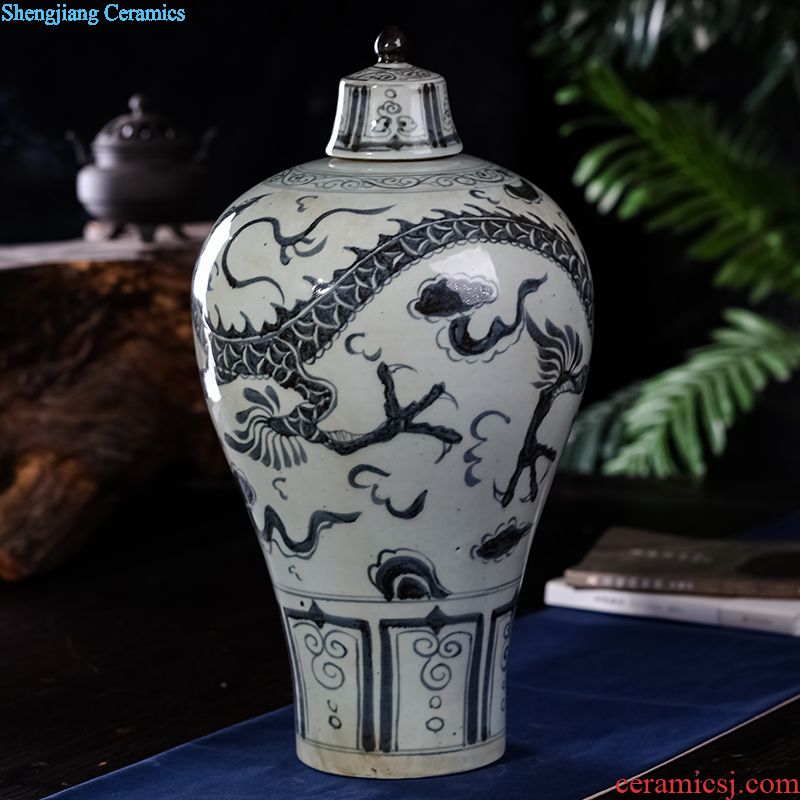 Jingdezhen ceramics sitting room ground vase large Chinese style restoring ancient ways of creative decorative furnishing articles craft vase