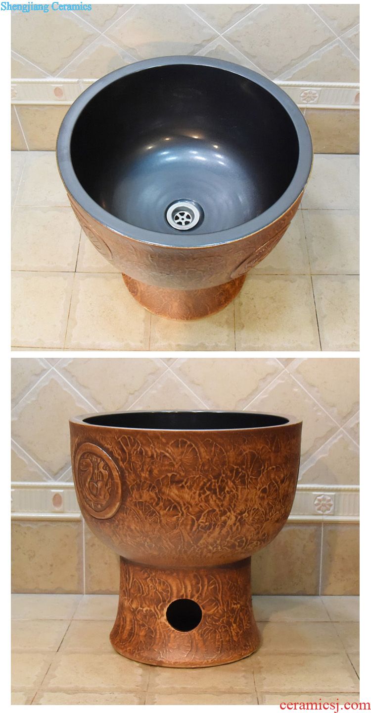 Jingdezhen ceramic lavatory basin basin art on the sink basin kiln glaze color lotus much money