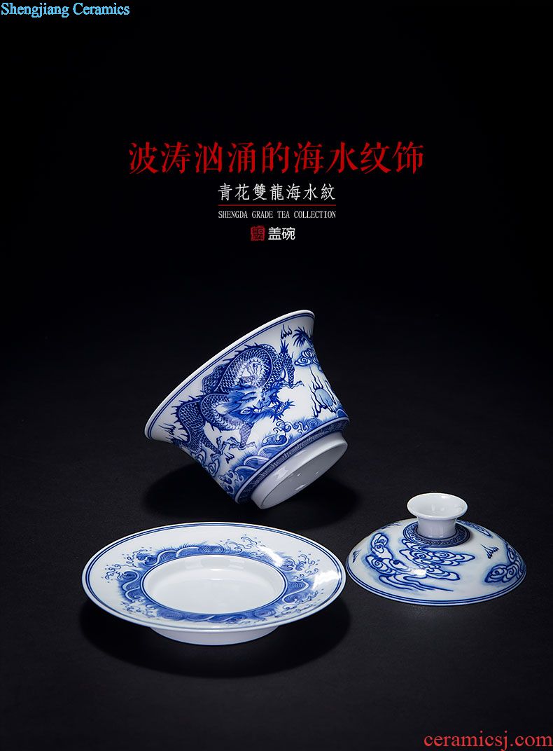 Santa teacups hand-painted ceramic kung fu new colour "at autumn figure" master cup sample tea cup single cup of jingdezhen tea service