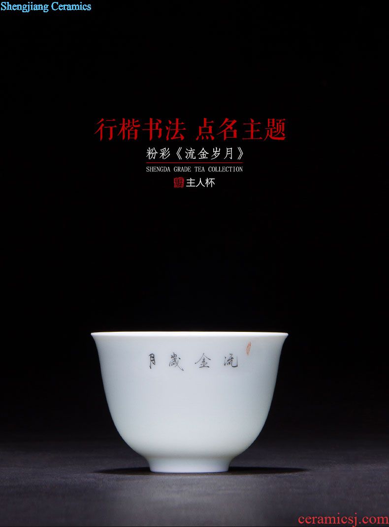 Santa jingdezhen ceramic handmade kung fu tea set hand-painted heavy crane figure teapot rarities single pot of pastel