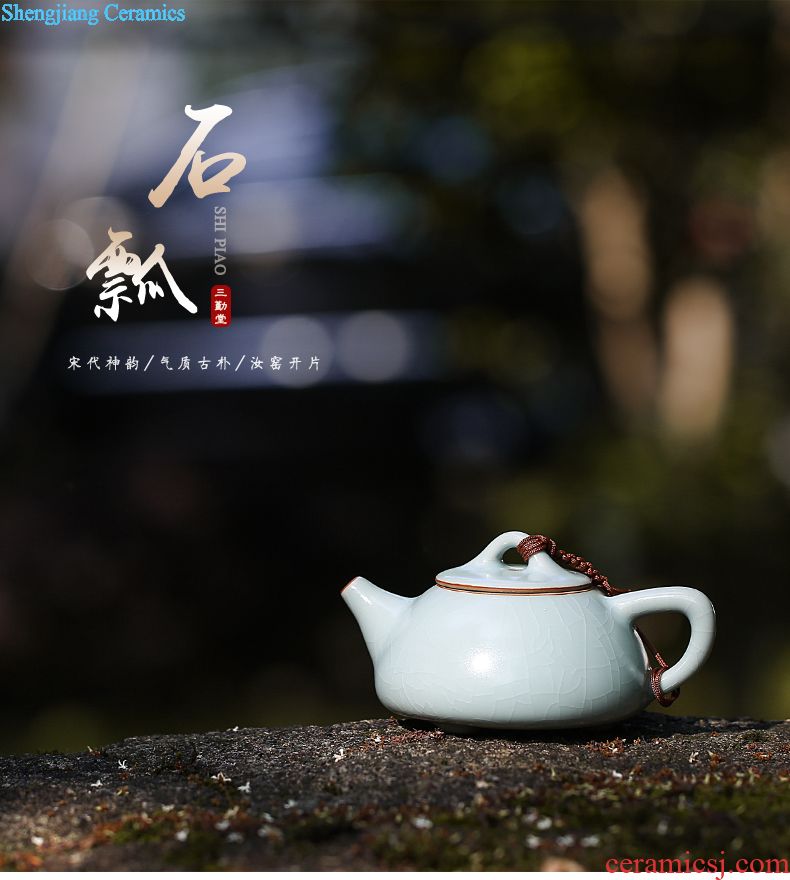 Three frequently hall your kiln kung fu tea set piece of jingdezhen ceramic teapot tea ceremony of a complete set of sample tea cup TZS173