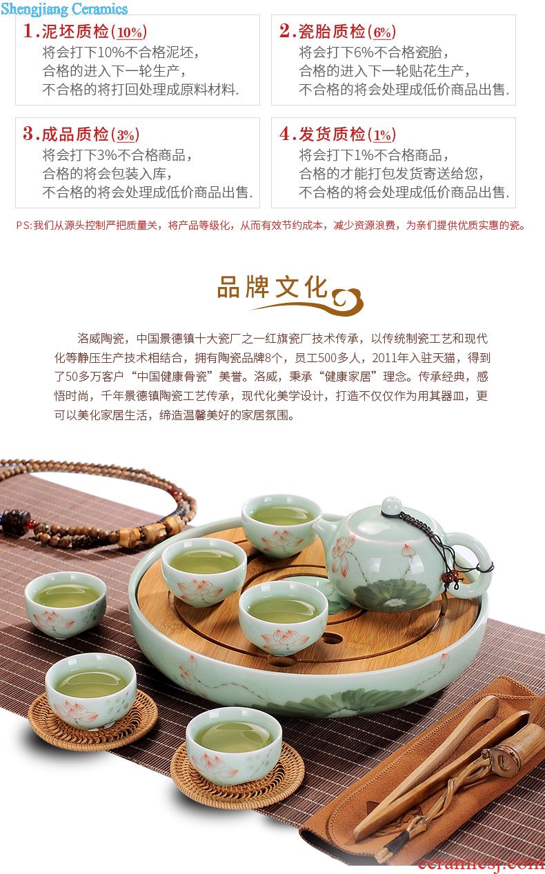 Marriage was suit household of Chinese style wedding of a complete set of jingdezhen ceramic big red kung fu tea cup teapot tea tray