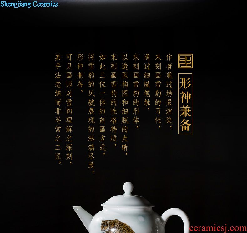 Holy big ceramic kung fu tea pot large hand-painted peacock enamel pot all hand jingdezhen tea teapot