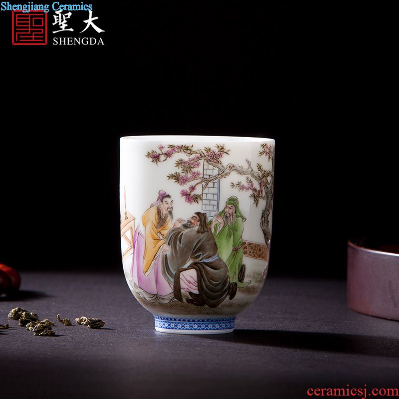 A clearance rule Teacups hand-painted ceramic kung fu full colour master cup of jingdezhen blue and white ball grain tea set
