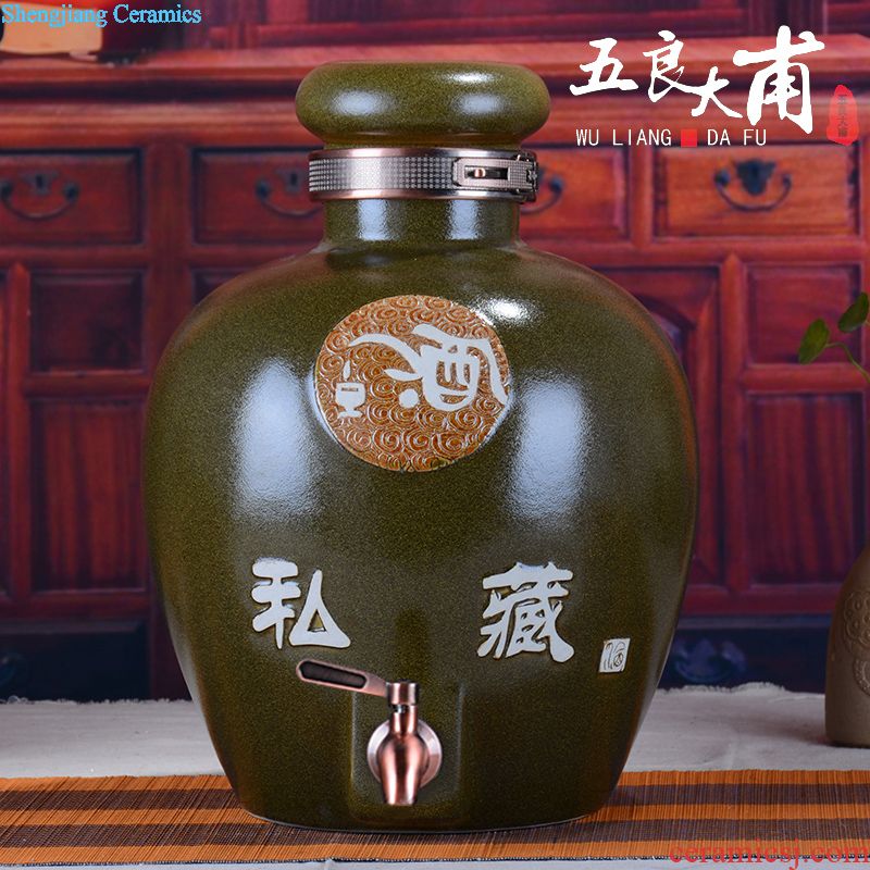 Jingdezhen ceramic jars 10 jins 20 jins 30 jins bubble jars bottle jars with leading wine jar it hip flask