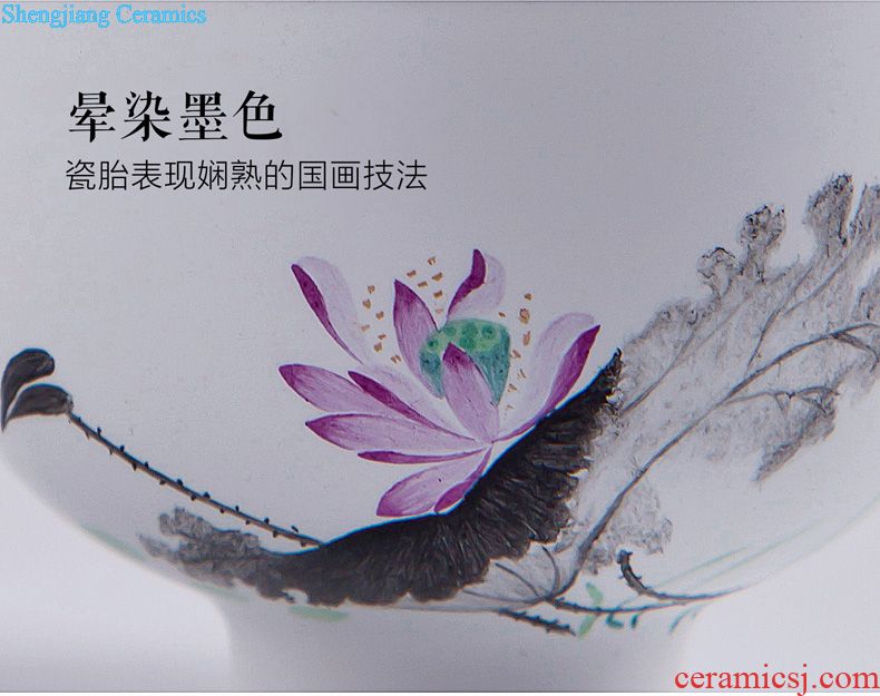 A clearance rule Ceramic kung fu tea colored enamel flower medallion around branches of flowers and birds teapot of jingdezhen tea service