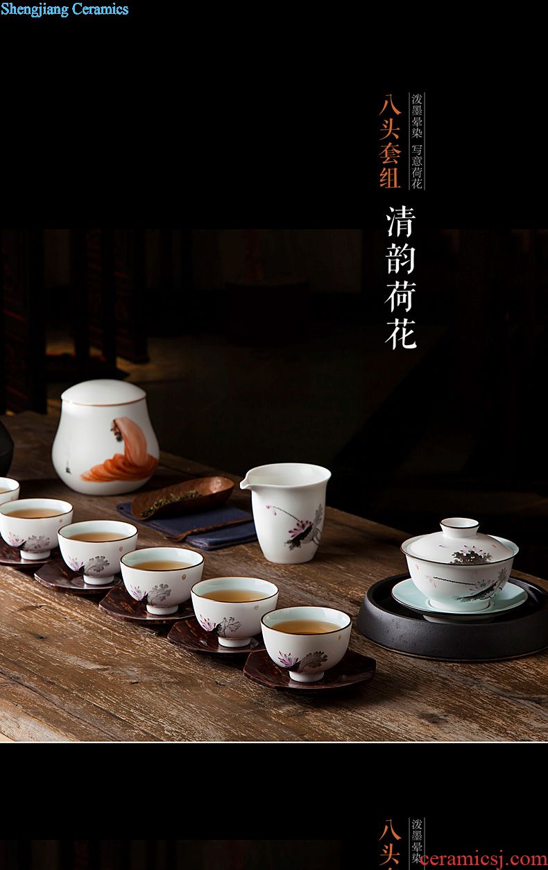Sample tea cup individual cup of jingdezhen ceramic hand-painted the four beautiful living master cup all hand kung fu tea cups