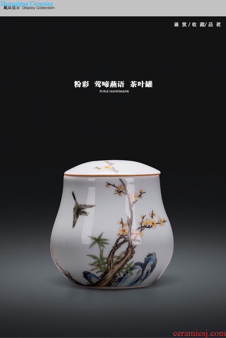 Jingdezhen manual powder enamel pot teapot small household kung fu tea kettle JingJun ceramic teapot