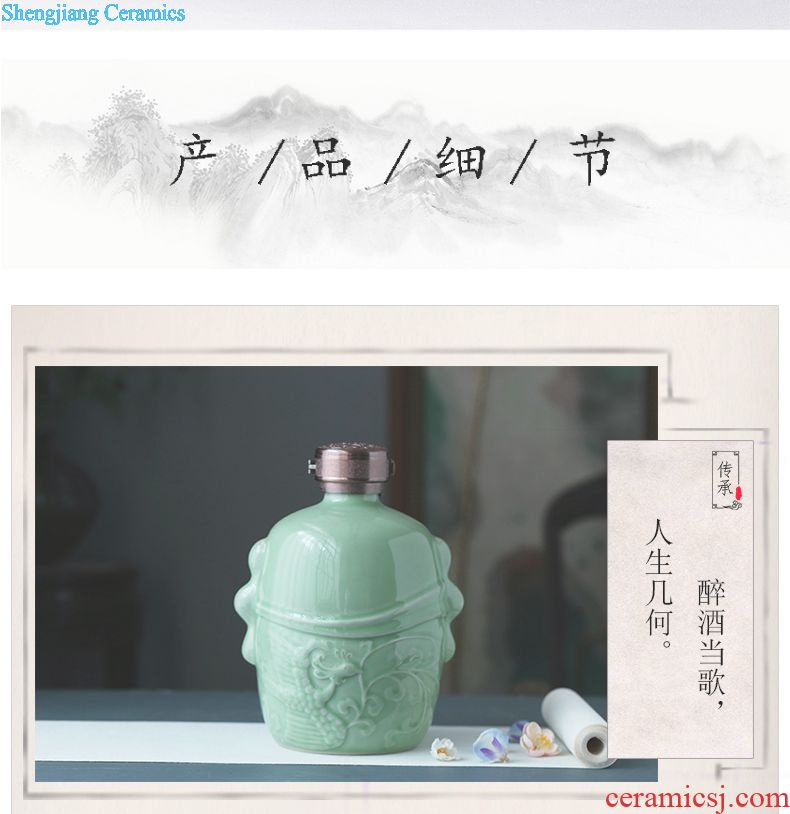 Jingdezhen ceramic barrel ricer box candy jar storage tank with cover 15 kg barrel 25 kg high-grade kitchen utensils and appliances
