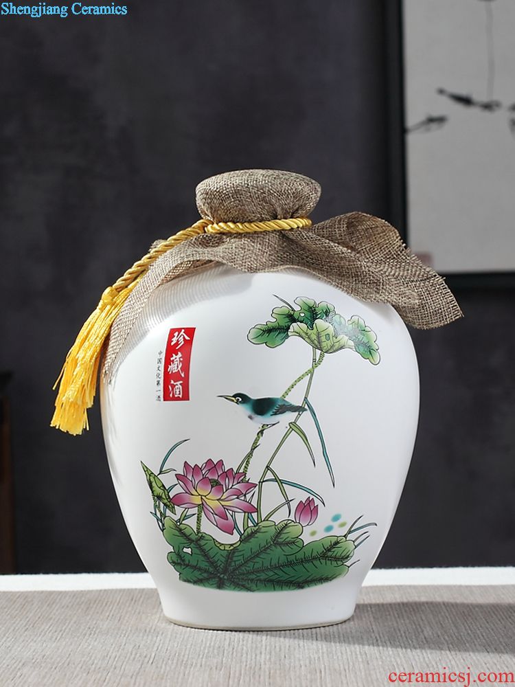 Jingdezhen ceramic barrel storage bins with cover sealing pack 5 kg10 20 jins ricer box household storage tank moistureproof worm