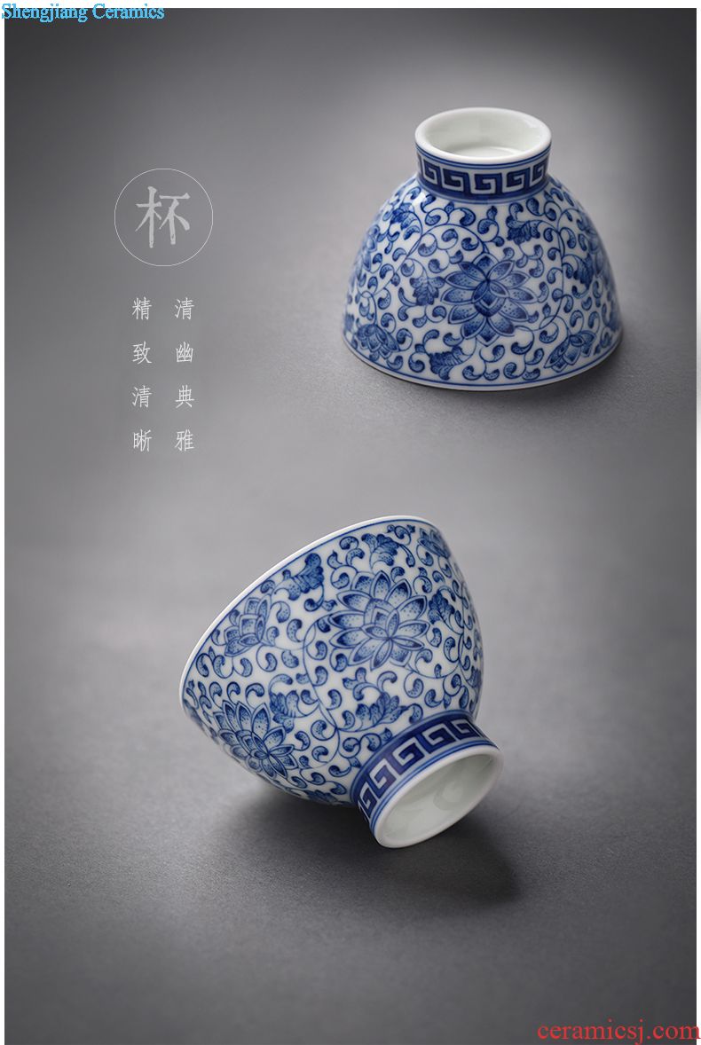 JingJun jingdezhen ceramics hand-painted colored enamel in blue and white hand sample tea cup cup masters cup