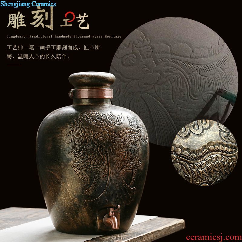 Jingdezhen ceramic jars 10 jins 20 jins 30 jins of bone China wine jar it seal pot with leading domestic