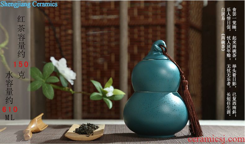 Is Yang violet arenaceous hand-painted ceramic packaging caddy store tea pot store content of coarse pottery seal pot tea gifts