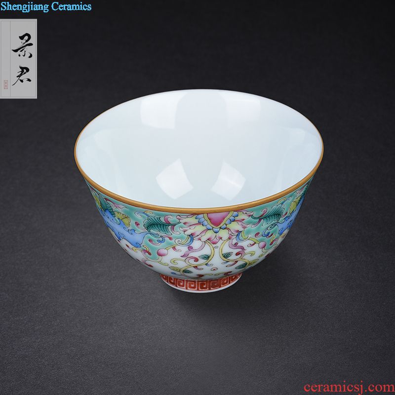 JingJun Jingdezhen ceramics hand-painted kung fu tea pot Blunt pot of tea tea pot of ink in the 1