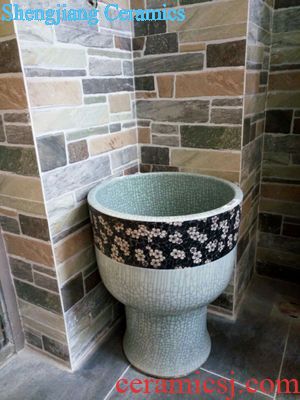 Jingdezhen ceramic stage basin sink bowl lavatory basin art torx white golden flower