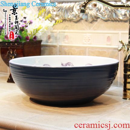 JingYuXuan jingdezhen ceramic bowl lavatory basin basin stage art of gold peony lavabo much money