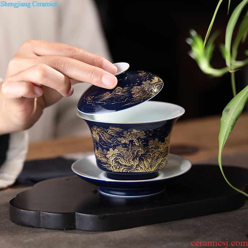 Archaize of jingdezhen ceramic teacups hand-painted master sample tea cup cup pastel kung fu tea cup Buddha means individual cup