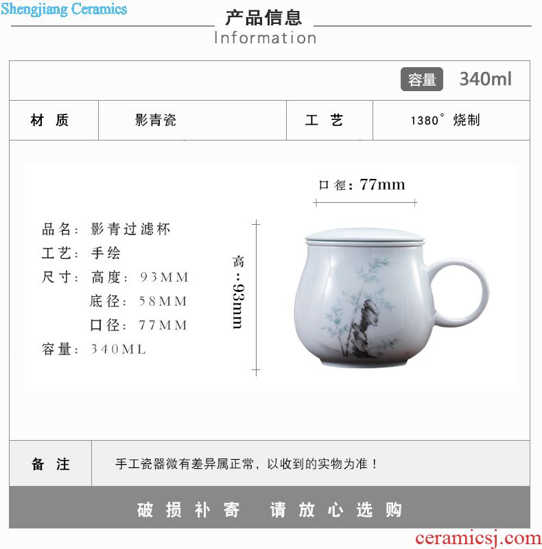 Ms ceramic vacuum cup tea cup of blue and white porcelain ceramic bladder male glass business gifts cups can be customized