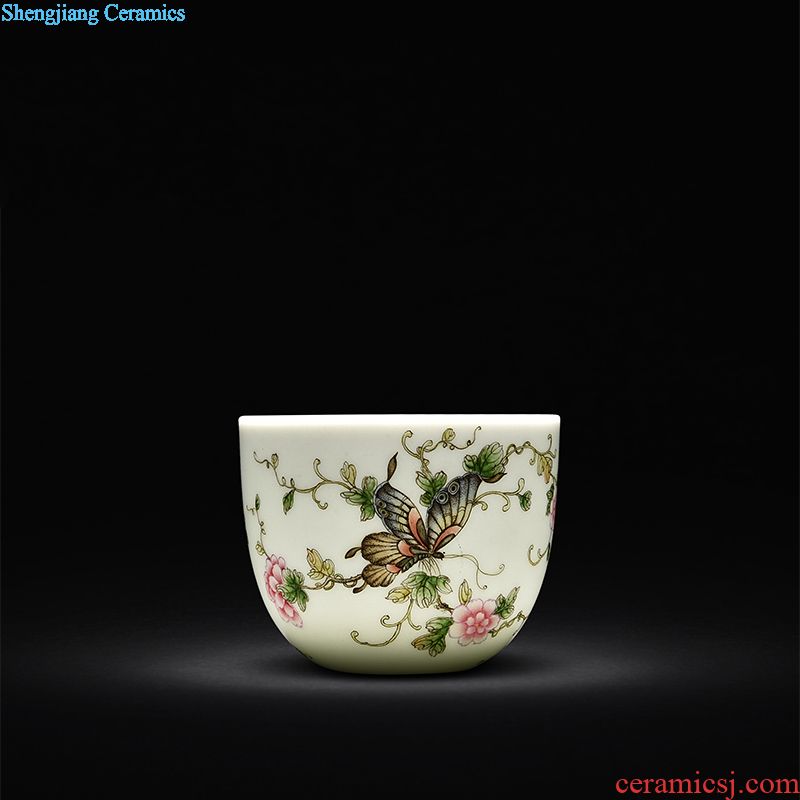 JingJun jingdezhen ceramic cups kung fu masters cup blue and white landscape hand-painted porcelain sample tea cup small hand cups