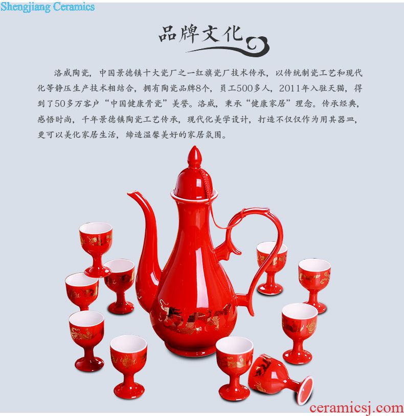 Kung fu tea set suit household contracted jingdezhen ceramic Chinese style upscale gift silver tureen fair mug cups