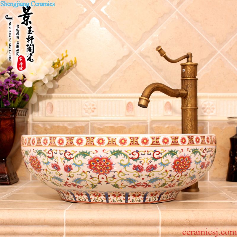 Jingdezhen ceramic wash basin stage basin basin basin sink basin birdbath inferior smooth pure black art