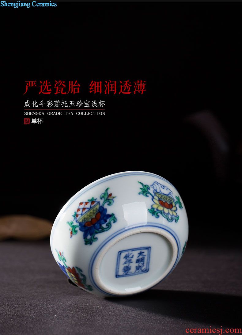 The big cup sample tea cup hand-painted porcelain ceramic kung fu fu lu ShouXi tea cup set of jingdezhen tea service by hand
