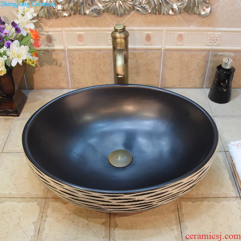Jingdezhen ceramic JingYuXuan double grey yuanyang lotus overflowing art stage basin sink basin