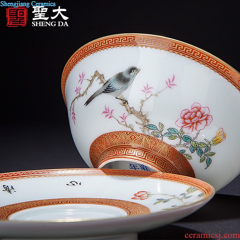 Master sample tea cup cup of jingdezhen blue and white painting landscape ceramic hand-painted maintain cylinder cup all hand kung fu tea cups