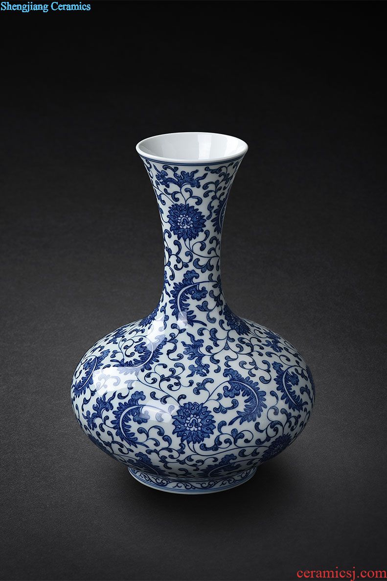 JingJun jingdezhen ceramics engraving blue tie up lotus flower all hand only three tureen kung fu tea bowl tea