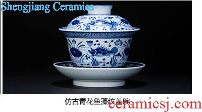 Holy big ceramic tea pot heavy hand draw colour flower caddy wake receives jingdezhen blue and white tea accessories
