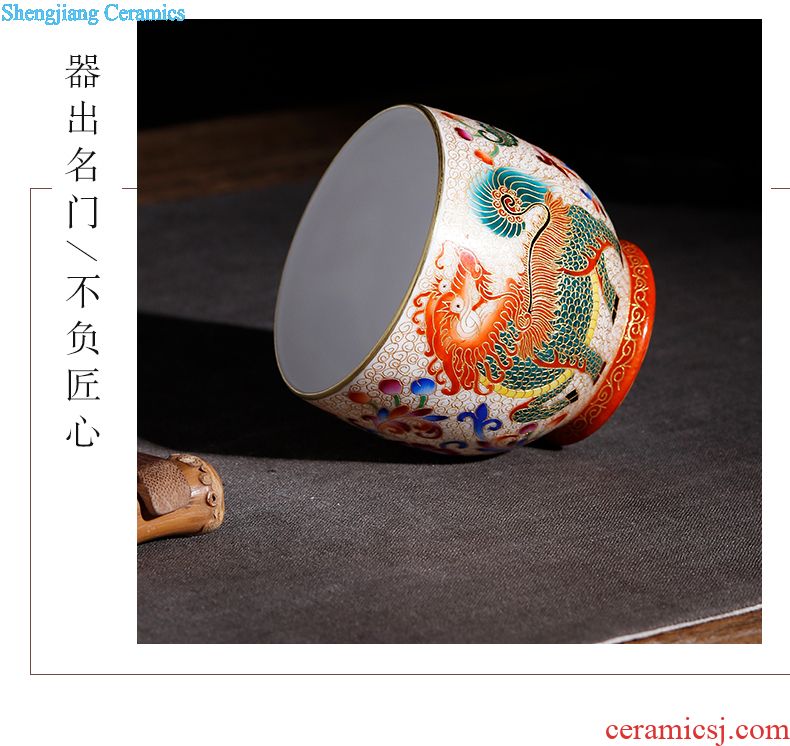 Jingdezhen tea hand-painted ceramic cups the colour wire inlay enamel bat tea master of kung fu single cup