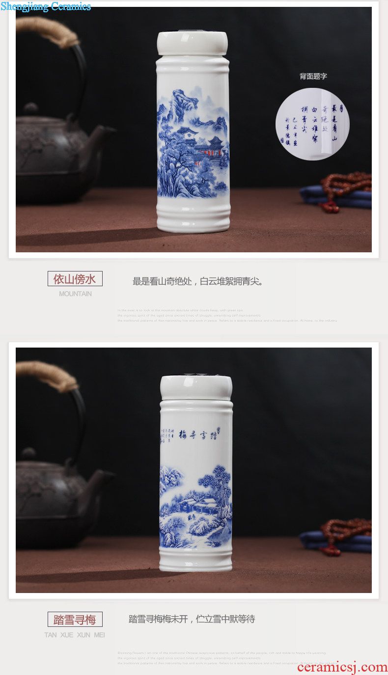 Jingdezhen ceramic mug cup 950 ml high-capacity office cup with cover big boss cup gift cups