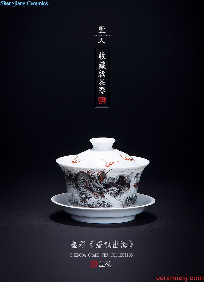 St large ceramic handmade all three tureen large hand-painted porcelain jingdezhen fine kung fu tea tea bowl