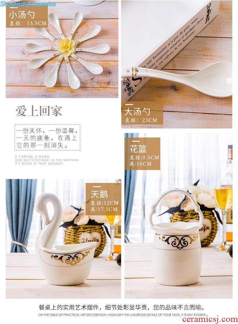 Suit the dishes household combined Chinese jingdezhen ceramic tableware and fresh dish bowl marriage housewarming gift set