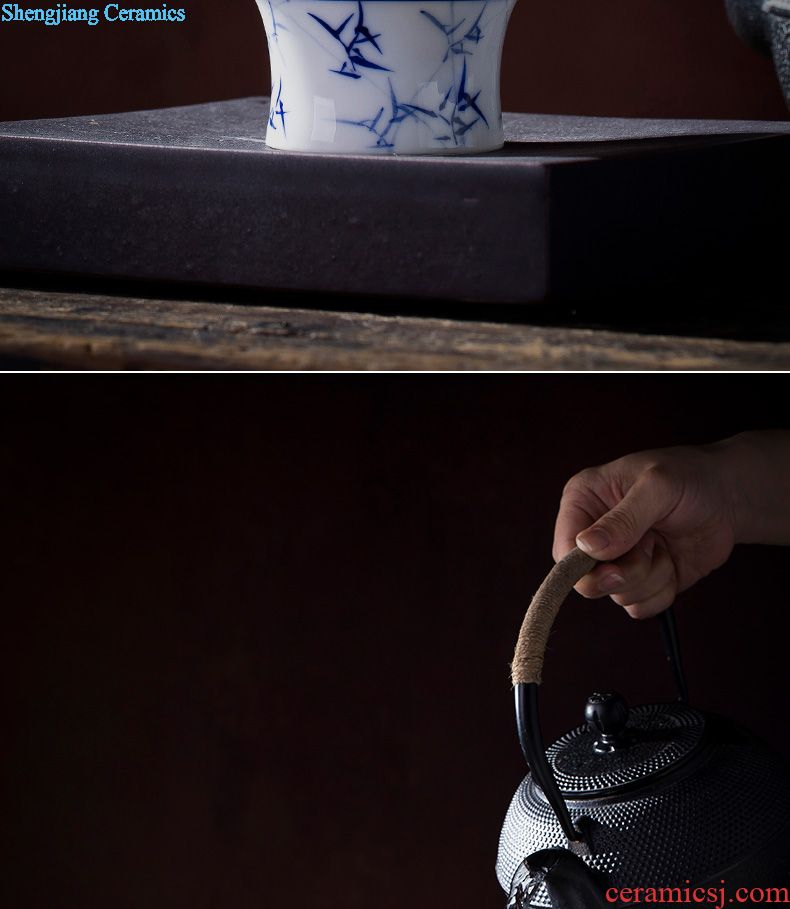 Holy big ceramic kung fu masters cup colored enamel cups longnu sees landscape tea light all hand of jingdezhen tea service