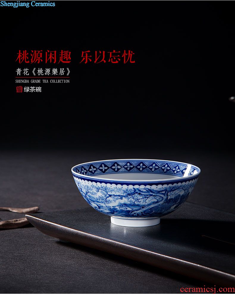 St next big teapot hand-painted ceramic curios kung fu glaze colorful pheasant teapot full manual of jingdezhen tea service