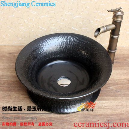 JingYuXuan jingdezhen ceramic lavatory basin basin art stage deep blue Mediterranean Sea shells hand basin