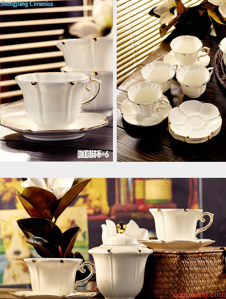 High-class european-style special-shaped bone porcelain tableware suit dishes home dishes porcelain jingdezhen porcelain gift set