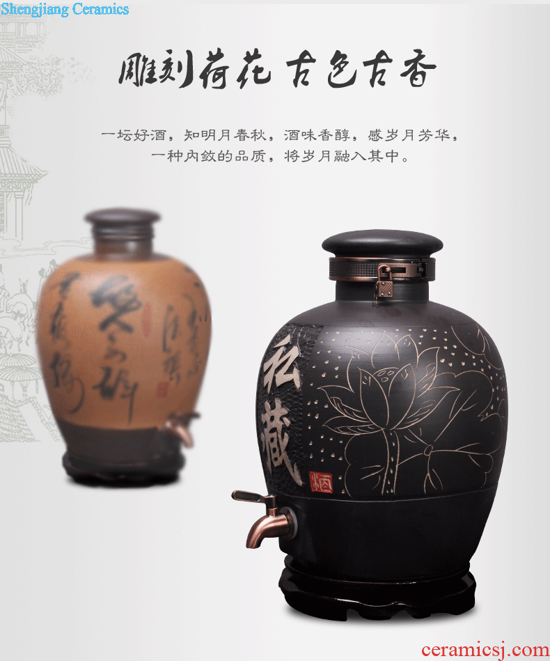 Jingdezhen ceramic bottle 1 catty 2 jins 5 jins of 10 jins empty seal pot liquor small it save wine cellar wine jar