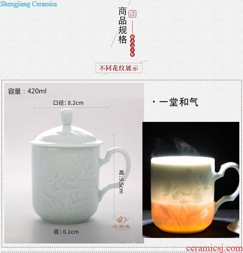 The three regular crack cup a pot of two cup Jingdezhen one person a cup of tea set household travel tea set