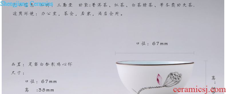 The three regular sample tea cup kung fu tea cups of jingdezhen ceramic tea set pastel master cup single cup S42068 matte white